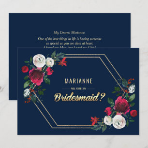 Junggesellinnenabschiede? Navy Blue Burgundy Einladung
