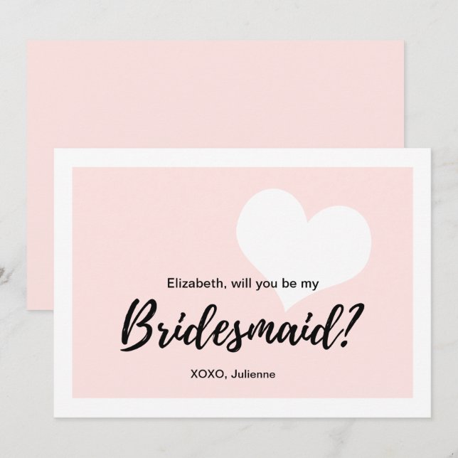 "Junggesellinnenabschiede" | Niedliche Kalligrafie Einladung (Vorne/Hinten)