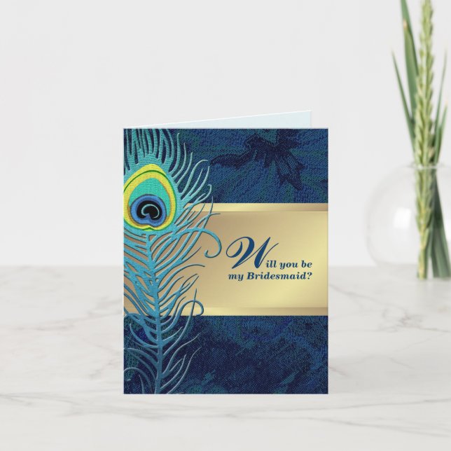 Junggesellinnenabschiede? Peacock Feather Einladung (Vorderseite)
