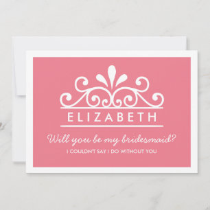 Junggesellinnenabschiede? Pink Tiara Card Einladung