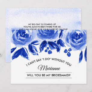 Junggesellinnenabschiede? Royal Blue Floral Einladung