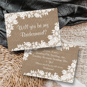 Junggesellinnenabschiede? Rustikales Burlap & Lace Einladung