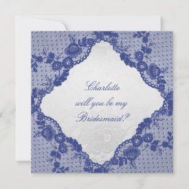 Junggesellinnenabschiede? Silver Navy Blue Lace Einladung
