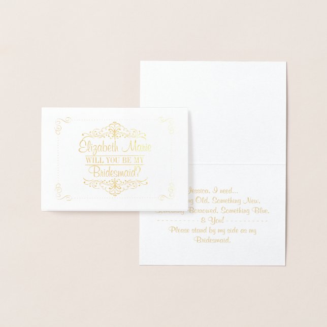 Junggesellinnenabschiede? Vintag Verziert Folienkarte (Anzeige)