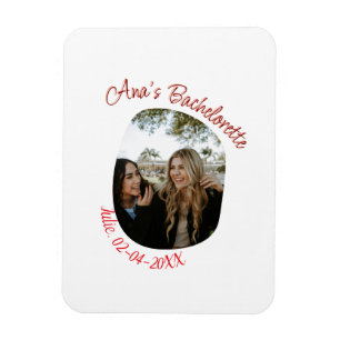 Junggesellinnenparty Foto Name Datum einfach kreis Magnet