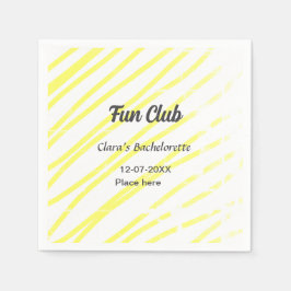 Junggesellinnenparty Gelbe Linien Hintergrund Fun  Serviette