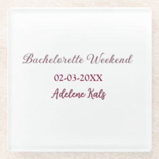 Junggesellinnenparty Name Maron Datum Bridal Showe Glasuntersetzer