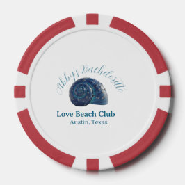 Junggesellinnenparty Strandclub blauer Meeresschal Pokerchips