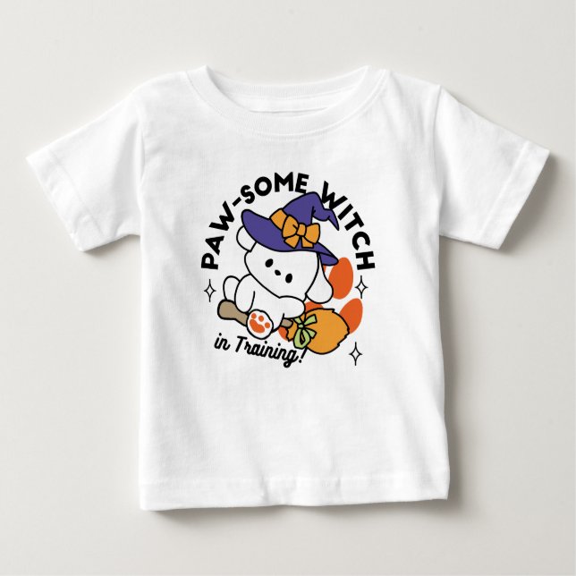 Junghunde im Training - Niedlicher Halloween-Hund Baby T-shirt (Vorderseite)