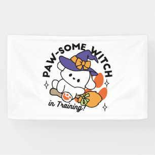 Junghunde im Training - Niedlicher Halloween-Hund Banner