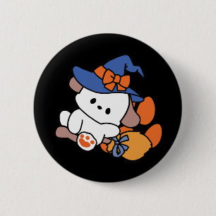 Junghunde im Training - Niedlicher Halloween-Hund Button