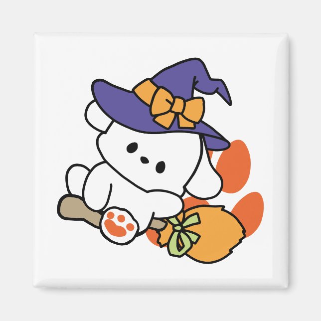 Junghunde im Training - Niedlicher Halloween-Hund Magnet (Vorne)