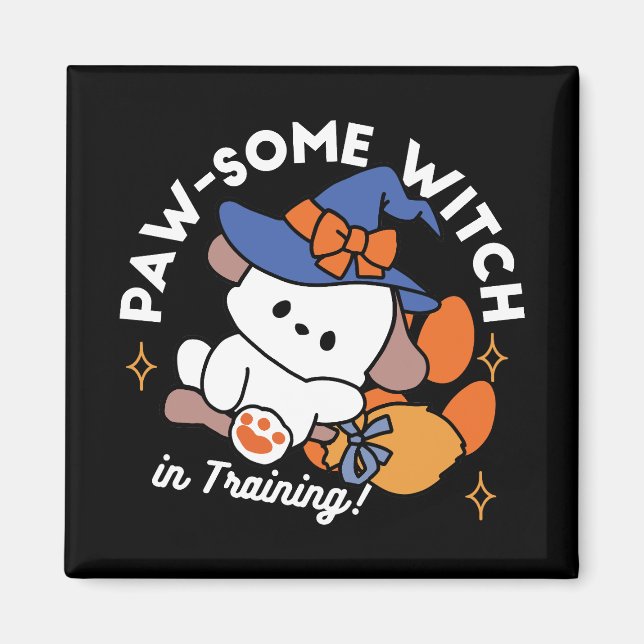 Junghunde im Training - Niedlicher Halloween-Hund Magnet (Vorne)