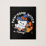 Junghunde im Training - Niedlicher Halloween-Hund Puzzle<br><div class="desc">Suchen Sie ein Halloween-Design? Diese bezaubernde Hundswitze ist bereit zu fliegen! Mit einem weißen Welpen mit lila Hexenhut und Besen ist "Paw-some Hexe in Training" ein idealer Ort für Hundefreunde,  Haustiereltern und Halloween-Fans. Ein leckeres Geschenk für Geburtstage im Oktober,  Haustiermütter oder Trick-oder-Leckerei-Events!</div>