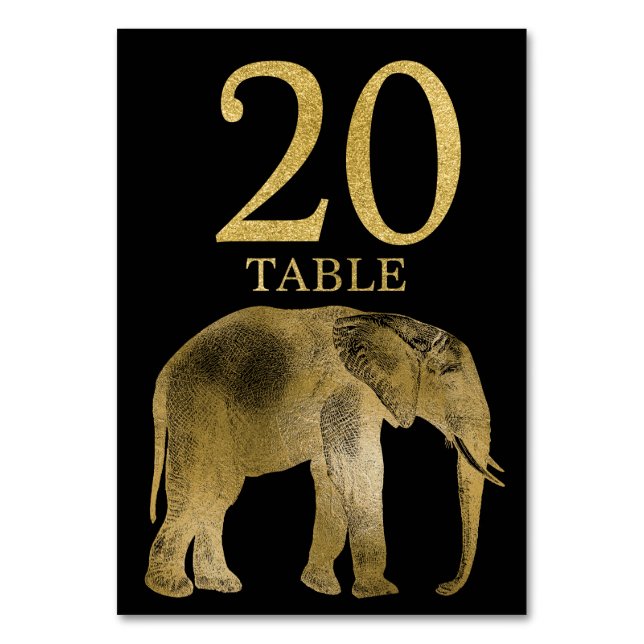 Jungle Africa Animal Elephant Tischnummer Card 20 (Vorderseite)