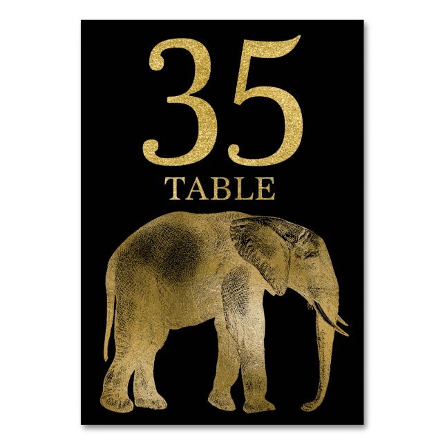Jungle Africa Animal Elephant Tischnummer Card 35 (Vorderseite)