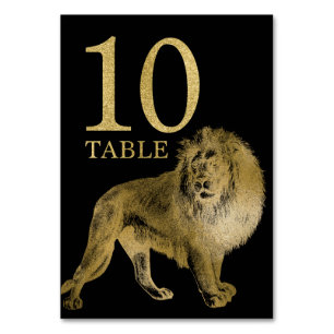 Jungle African Animal Lion Tischnummer Card 10