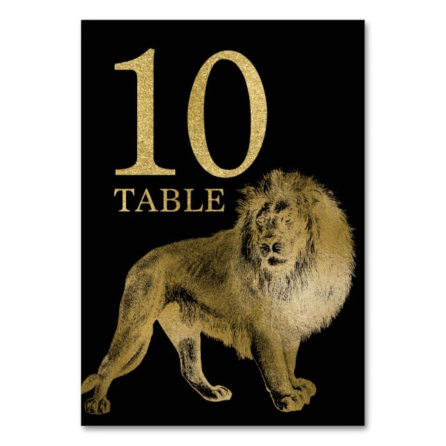 Jungle African Animal Lion Tischnummer Card 10 (Vorderseite)