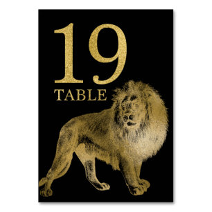 Jungle African Animal Lion Tischnummer Card 19