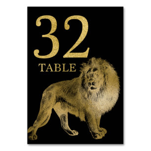 Jungle African Animal Lion Tischnummer Card 32