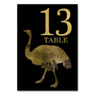 Jungle African Animal Ostrich Tischnummer Card 13