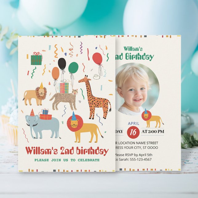 Jungle Animal 2. Geburtstag Einladung (Von Creator hochgeladen)