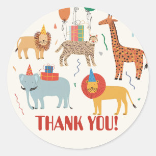 Jungle Animal 2. Geburtstag Runder Aufkleber