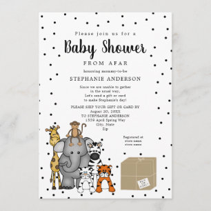 Jungle Animal Baby Shower aus der Ferne Einladung