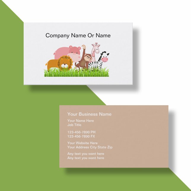 Jungle Animal Business Cards Visitenkarte (jungle animal )