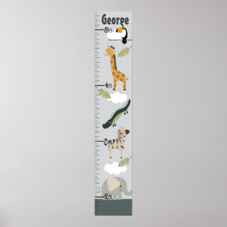 Jungle Animal Growth Chart Ändern Sie nicht die Gr Poster