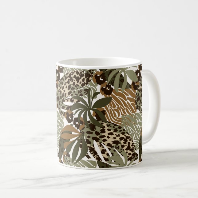 Jungle Animal Print Coffee Tasse (VorderseiteRechts)
