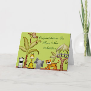 Jungle Animal Safari Celebration Baby Dusche Karte