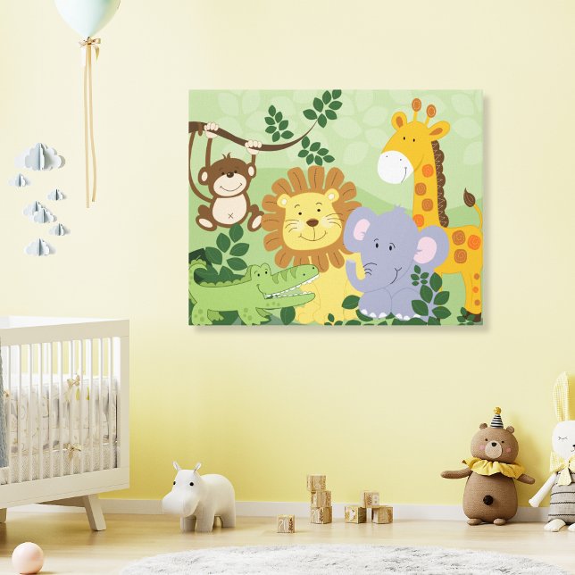 Jungle Animal Safari Kinderzimmer Art Leinwand 16x (Jungle Safari Animals Nursery Canvas Art 16x20)
