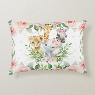 Jungle Animal Safari Rosa Girl Kinderzimmer Room Dekokissen