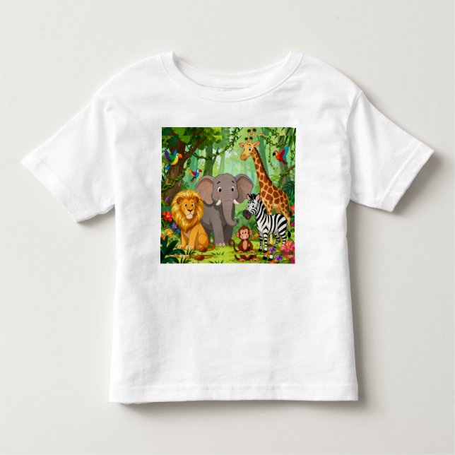 Jungle Animal Toddler T-Shirt | Soft Cotton Tee" (Vorderseite)