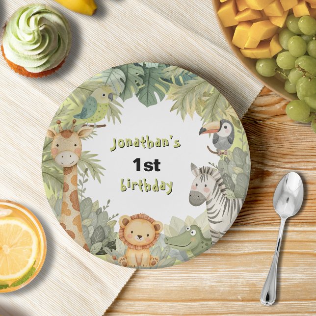 Jungle Animals 1. Geburtstag Party Paper Teller (Von Creator hochgeladen)
