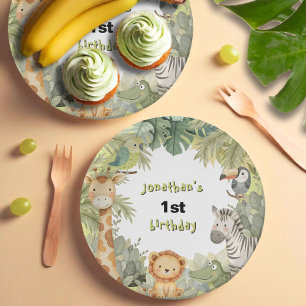 Jungle Animals 1. Geburtstag Party Paper Teller