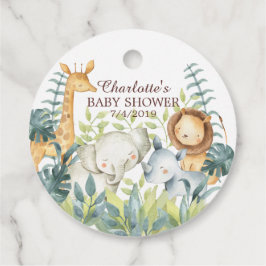 Jungle Animals Baby Dusche Gefallen Tag Geschenkanhänger