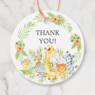 Jungle Animals Baby Dusche Gefallen Tag Geschenkanhänger