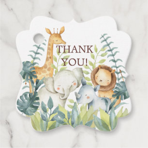 Jungle Animals Baby Dusche Gefallen Tag Geschenkanhänger