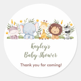 Jungle Animals Baby Dusche Pflegeaufkleber Runder Aufkleber