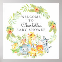 Jungle Animals Baby Dusche Willkommen