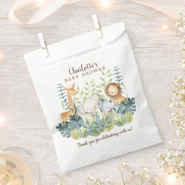 Jungle Animals Baby Showbücher Geschenktütchen (Ausgeschnitten)