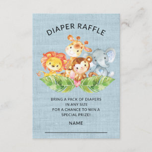 Jungle Animals Baby Showdiaper Raffle Ticket Einladung