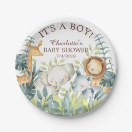 Jungle Animals Baby Shower 7" Plättchen Pappteller