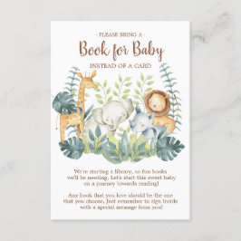 Jungle Animals Baby Shower Book for Baby Card Begleitkarte