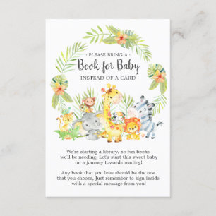 Jungle Animals Baby Shower Book for Baby Card Begleitkarte