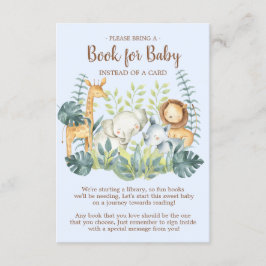 Jungle Animals Baby Shower Book for Baby Card Begleitkarte