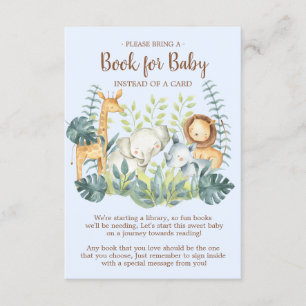 Jungle Animals Baby Shower Book for Baby Card Begleitkarte