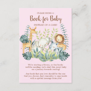 Jungle Animals Baby Shower Book for Baby Card Begleitkarte